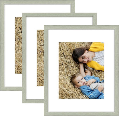 Golden State Art, 16x20 Picture Frame Set of 3 - Matted to 11x14 Photo - Engineered Wood Gallery Frame Set - Wall Mounting (Grey,3 Pack)