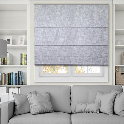 CHICOLOGY Cordless Roman Shades for Windows, Lexington Gainsboro (Blackout Style) Lined Polyester Room Darkening Shade, Privacy Window Treatment, Inside/Outside Mount, True-to-Size, 23" W x 72" H