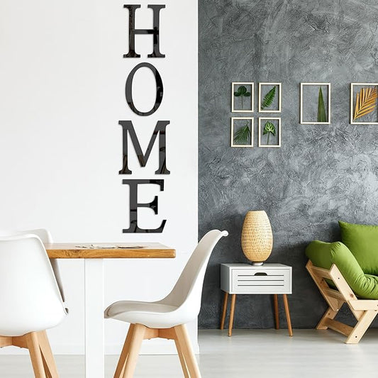 Zonon 3D Home Wall Decor Letter Sign Acrylic Mirror Wall Decor Stickers Family Farmhouse Decals for Home Room Bedroom Mirror Decoration 47x 11.8 Inch(Black)