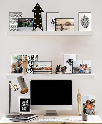 MCS Format 5x7 Picture Frame Black, Gallery Wall Vertical & Horizontal Wall Hanging Small Picture Frame or Tabletop Easel for Photos & Art Prints (12-Pack)