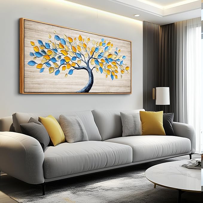 Wapluam Large Canvas Wall Art For Living Room,Tree Of Life Wall Art,Abstract Canvas Painting Art Prints,Above Bed Wall Decor,Nature Modern Pictures Wall Decor For Bedroom Bathroom Dining Room Office