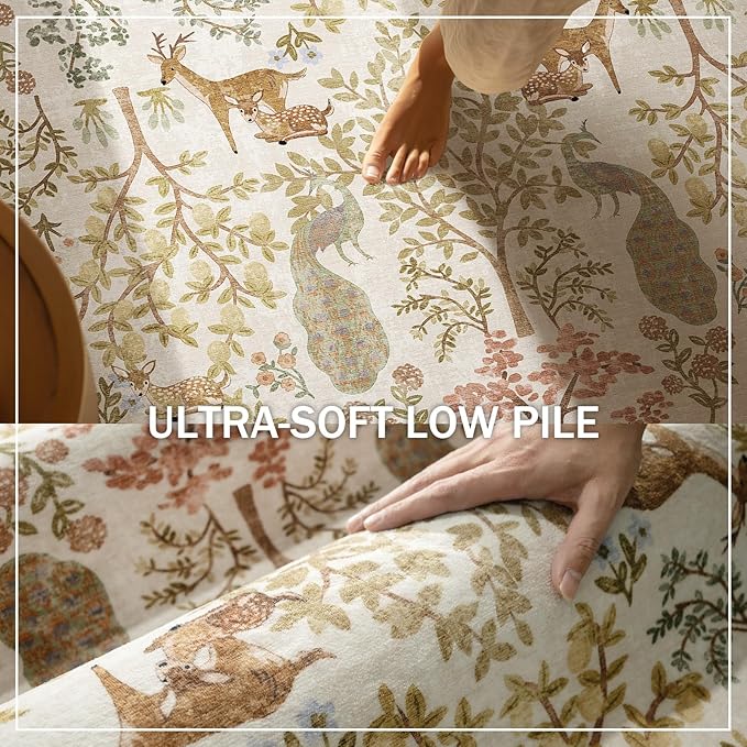 Runner Rug Washable Kitchen Runner: 2'x 6' Hallway Runner Rugs Stain Resistant Non Slip Low Pile Soft Carpet Runner Rugs for Entryway Hallways Bedroom Indoor Laundry Room Farmhouse