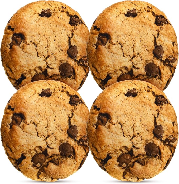 Unittype 4 Pcs 13.4" Chocolate Chip Cookie Pillows Round Throw Pillow Plush 3D Digital Print Funny Food Shaped Soft Stuffed Seat Pad Cushion for Bedroom Couch Sofa Chair Floor Decor Gifts
