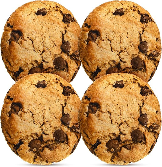 Unittype 4 Pcs 13.4" Chocolate Chip Cookie Pillows Round Throw Pillow Plush 3D Digital Print Funny Food Shaped Soft Stuffed Seat Pad Cushion for Bedroom Couch Sofa Chair Floor Decor Gifts