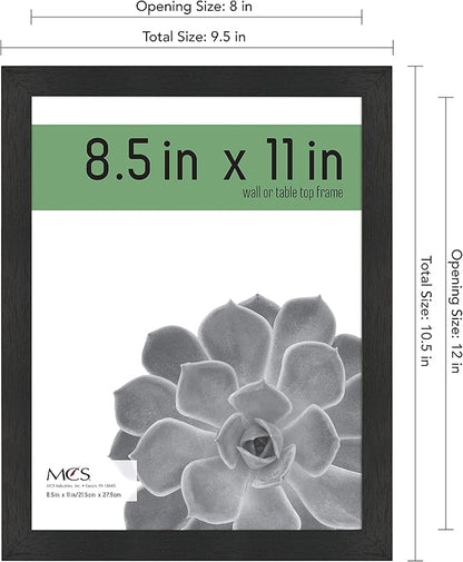 MCS Gallery Essential Certificate Document Frame Set, Gallery Wall Frames Fit 8.5 x 11 Diplomas, Documents & Certificates, Black Woodgrain, 2-Pack