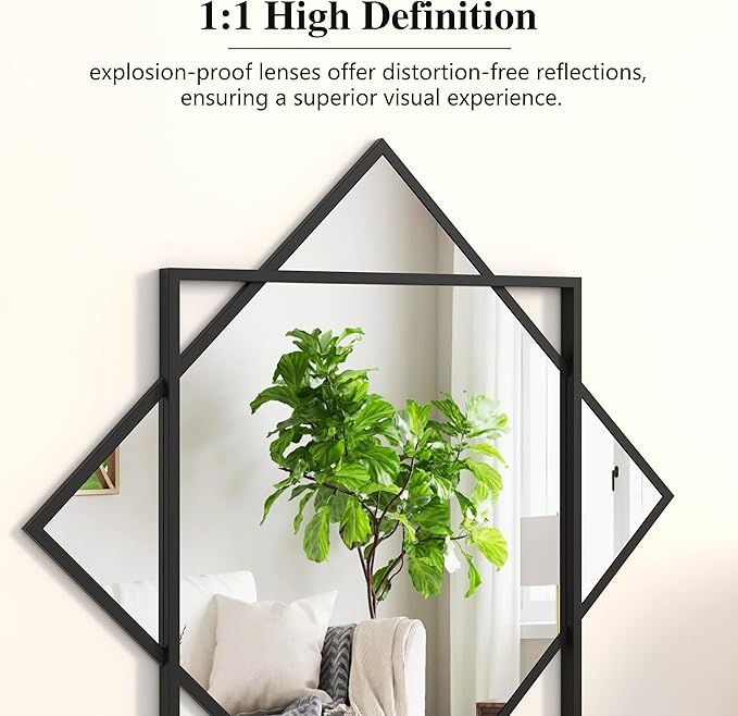 Black Entryway Mirror with Hooks, 26" X 30" Wall Mirror with Hooks, Bathroom Mirror with Shelf, Rectangular Framed Wall Mirror with Shelf and Hooks