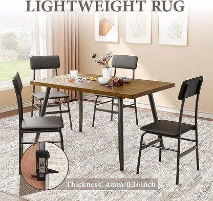 Area Rug for Living Room 6x9: Large Washable Boho Moroccan Rugs Geometric Neutral Rug, Non-Slip Foldable Morden Farmhouse Indoor Floor Carpet for Bedroom Dining Table Home(Ivory Mocha,6'x9')