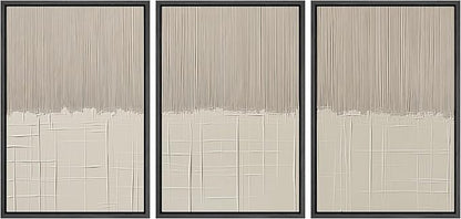 SIGNLEADER Framed Canvas Print Wall Art Set Beige Abstract Neutral Illustrations Minimal Decorative Bohemian Nordic for Living Room, Bedroom, Office - 24"x36"x3 BLACK
