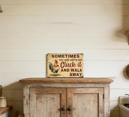 Funny Metal Signs Wall Art Funny Chicken Coop Tin Signs Decor Vintage Rooster Sign Rustic Farmhouse Wall Decor Yard-signs for Home Kitchen Farm Garden 8x12inch