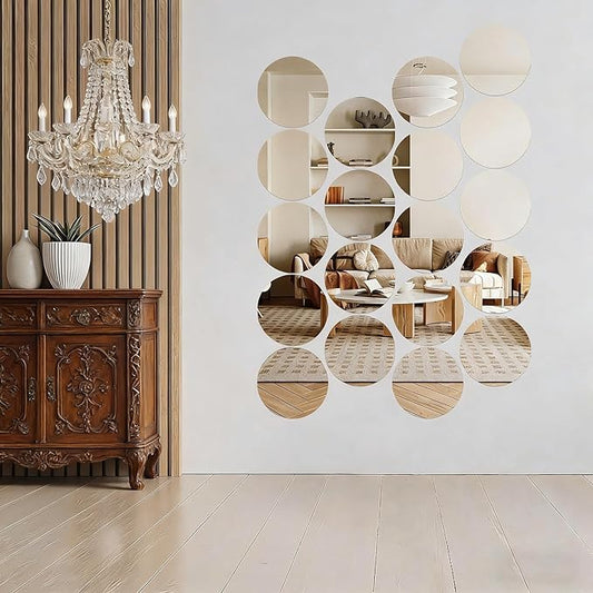 12PCS Acrylic Round Mirrors for Centerpieces for Tables, Round Mirrors Trays Plates for Centerpieces,Wedding Anniversary Christmas Valentine Christmas Party Decorations (12inch/30cm)