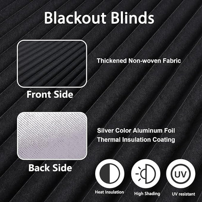 Window Blinds Cordless Blackout No Drill Cut to Size Clip On Stick On Self Adhesive Temporary Blinds Pleated Paper Blinds for Windows Doors Shades for Home Nursery Bedroom Kitchen Bathroom