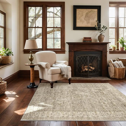 Washable Entryway Small Area Rugs: Door Mat Indoor Entrance 4x6 Boho Rug Stain Resistant Non-Slip Rubber Backing Soft Carpet for Kitchen Front Door Indoor Entrance Entry Bedroom Kids Room