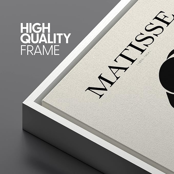 SIGNLEADER Framed Canvas Print Wall Art Set Duotone Matisse Nude Dancer Portrait Trio Abstract Shapes Illustrations Modern Art Boho Decorative for Living Room, Bedroom, Office - 16"x24"x3 WHITE