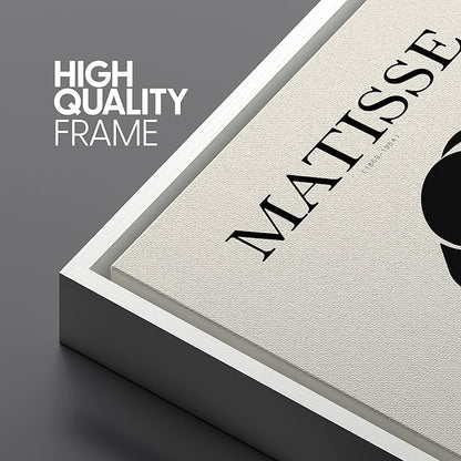 SIGNLEADER Framed Canvas Print Wall Art Set Duotone Matisse Nude Dancer Portrait Trio Abstract Shapes Illustrations Modern Art Boho Decorative for Living Room, Bedroom, Office - 16"x24"x3 WHITE