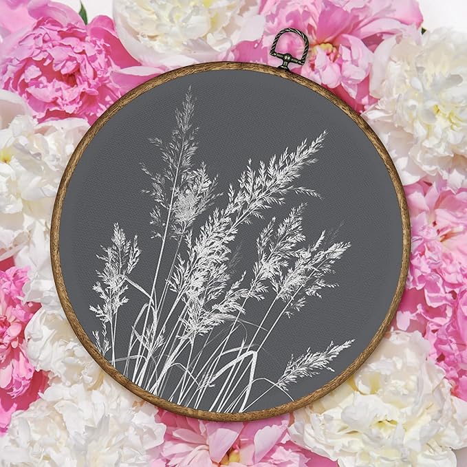 TLESKE Boho Vintage Botanical Round Wall Art Decor Framed 10x10, Wildflower Floral Canvas Wall Art Prints Artwork, Rustic Wall Hanging Room Door Decor Decorations for Bedroom Living Room