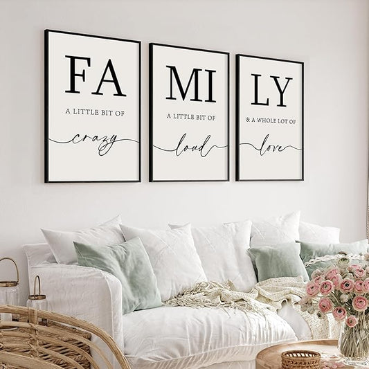 Heiple Family Wall Decor Framed Wooden Wall Sign for Home Decor Farmhouse Vintage Rustic Living Room Minimalist Family Wall Art (Black, 16"x24")