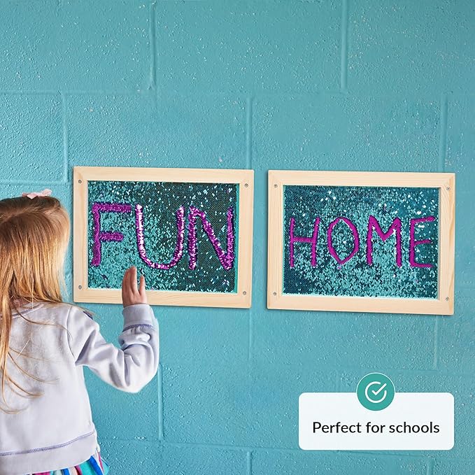 ODOXIA Sequin Wall Panel for Kids | Interactive Sensory Flip Fabric Board | Reversible Toy for Play & Learning | Room Equipment & Autism Toys