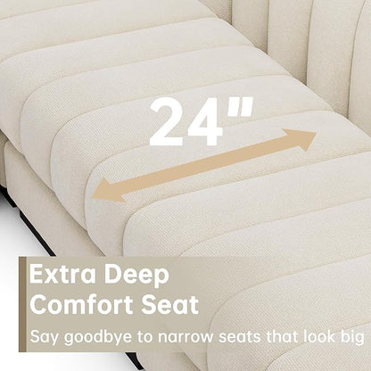 Morden Fort Oversized Sofa Couch Extra Deep Couch Modular Convertible Sectional Sofa Set Comfy Modern Sofas Couches for Living Room Apartment Bedroom Chenille