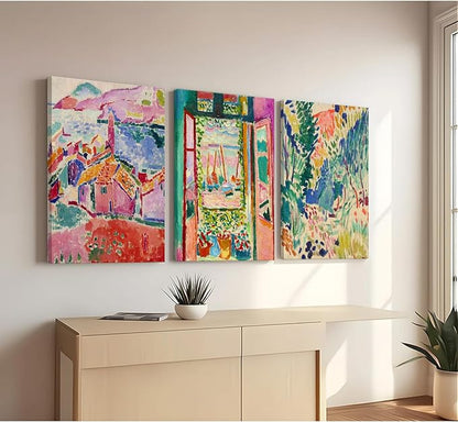 Henri Matisse Wall Art Prints Aesthetic Canvas Matisse Wall Decor Painting Colorful Matisse Wall Art Poster Boho Abstract Matisse Picture Artwork for Bedroom Living Room 16x24x3 Inch Ready to Hang