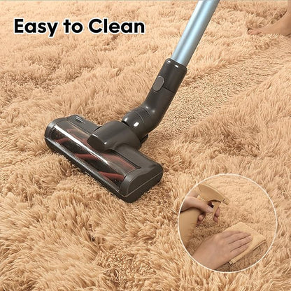 6x9 Rugs for Living Room, Rugs for Bedroom,Plush Fluffy Carpet, Non-Slip Upgrade Beige Rug, Suitable for Kids Dorm Home Decor Aesthetics.