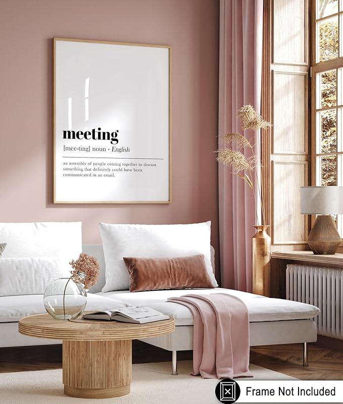 Poster Master Definition of Meeting Print - Typography Poster - Dictionary Art - Minimal Gift for Boss & Colleague - Funny Decor for Office, Workplace or Dorm - 16x20 UNFRAMED Wall Art