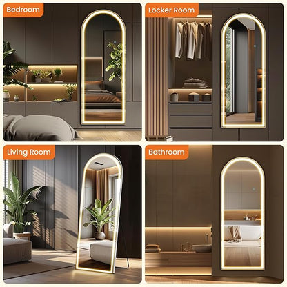 NEWBULIG Full Length Mirror, Full Body Floor Mirror with Aluminum Alloy Thin Frame, Wall or Standing Mirror for Bedroom, Living Room, Dressing Room