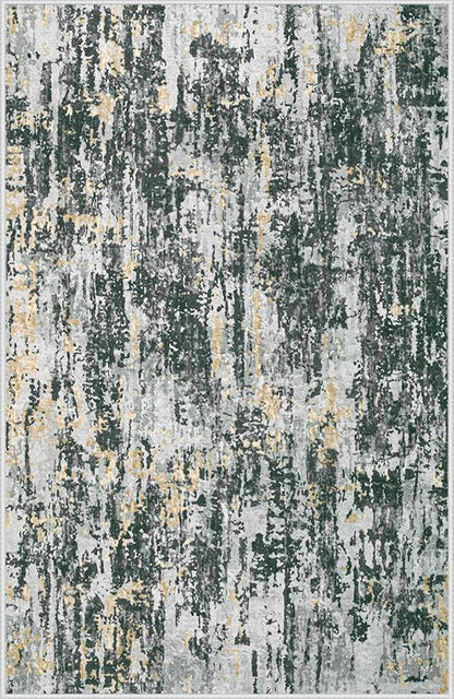 Area Rugs 6x9 Living Room: Washable Rug Modern Abstract Large Rugs Soft Non Slip Neutral Rug Stain Resistant Indoor Carpet for Bedroom Kitchen Dining Room Nursery Home Rugs(Black Grey Gold,6'x9')
