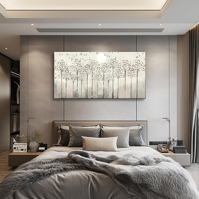 Canvas Wall Art for Living Room Trees and Birds Abstract Paintings kitchen Wall Decor Office Canvas Prints Artworks Pictures Wall Decorations for Bedroom,Large size Fashion Modern Home Decoration