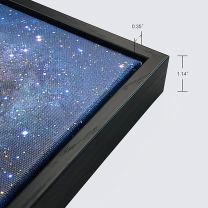 Wieco Art Framed Wall Art 4 Panels Contemporary Star Sky Pictures Astronomy Artwork Modern Canvas Prints Space Pictures Universal Magic Power for Bedroom Home Decorations
