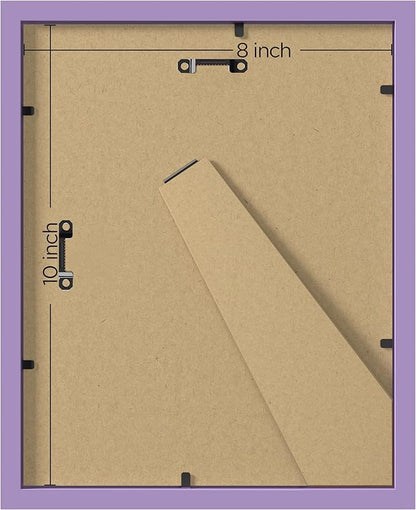 eletecpro 8x10 Picture Frames Set of 10, Picture Frame Collage Wall Decor Display 5x7 Photo With Mat or 8x10 without Mat, Home Decor Gallery Frame for Table Top or Wall Mounting, Purple