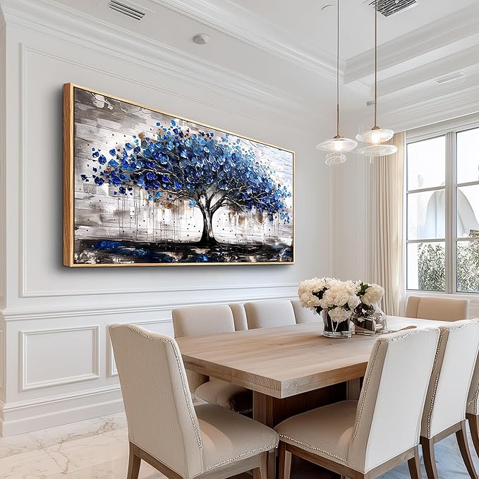 hyidecorart Canvas Wall Art For Office Abstract Wall Decoration For Living Room Bedroom Decor Tree Panoramic Landscape Wall Paintings Wood Framed Prints Textured Pictures Artwork Modern Hotel Decor