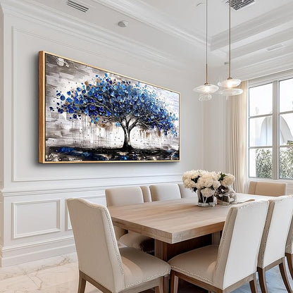 hyidecorart Canvas Wall Art For Office Abstract Wall Decoration For Living Room Bedroom Decor Tree Panoramic Landscape Wall Paintings Wood Framed Prints Textured Pictures Artwork Modern Hotel Decor