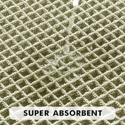 MIULEE Set of 2 Waffle Bathroom Rugs, Boho Bath Rugs Non Slip Washable, Super Absorbent Bath Mats, Ultra Soft Rubber Backed Shower Mats for Bathroom Floor, Tub and Shower, Sage Green, 18x30 Inch