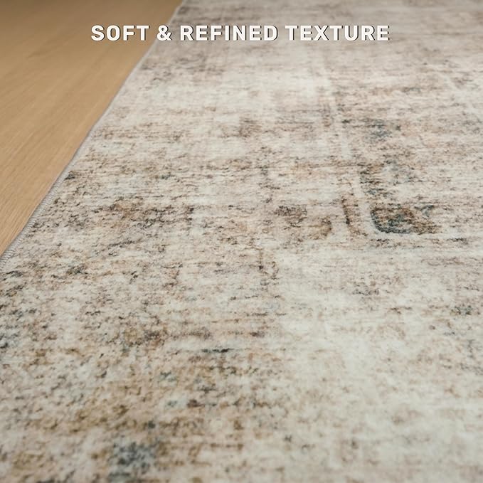 Hazo Haus Taupe Brown Big Rugs for Living Room 9x12 - Modern Farmhouse Rustic Large Rug for Dining Room, Bedroom, Washable Foldable Dark Academy Décor