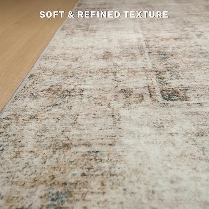 Hazo Haus Taupe Brown Extra Large Area Rug for Living Room 10x14 – Modern Farmhouse Rustic Washable Rug for Dining Room & Bedroom, Non-Slip Foldable Dark Academia Décor