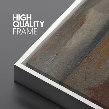 SIGNLEADER Framed Canvas Print Wall Art Set Desert Horizon Abstract Neutral Landscape Illustrations Minimal Decorative Bohemian for Living Room, Bedroom, Office - 24"x36"x3 White