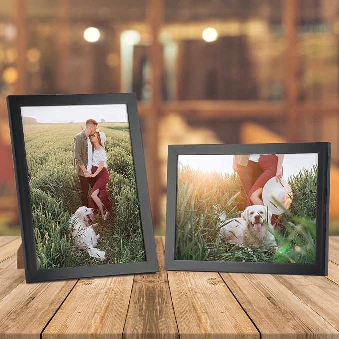 Giftgarden Black 5x7 Picture Frame Set of 10, Matted to 4x6 Picture with Mat or Multi 5x7 Photo without Mat, Wall Hanging or Tabletop Display