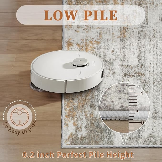 Tangsoo Abstract 3x5 Area Rug, Washable Non Slip Indoor Rugs, Modern Accent Rug Print Small Carpet, Contemporary Soft Low Pile Rugs for Living Room Dorm Bedroom Bedside Entryway Beige/Grey