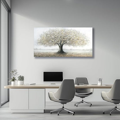 Yuaxker Tree Wall Art Gray Wall Decor Modern Home Decor Trendy Canvas Painting Artwork for Living Room Bedroom Dining Room Office Home Decor 24x48 Inch