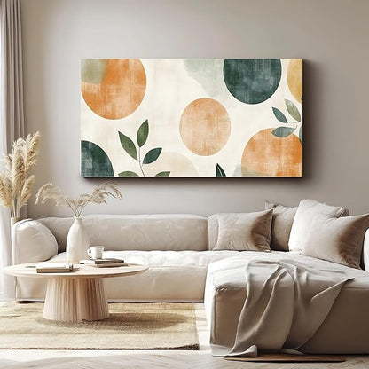 Iallbin Abstract Canvas Wall Art, Large Wall Art for Living Room, for Wall Modern Paintings Wall Decor Living Room (Abstract, Orange and beige, 58L x 29W)