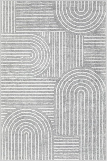 Lahome Abstract Washable Rugs, Soft Area Rugs 4x6 Non-Slip Grey Rug for Bedroom Entryway, Ultra-Thin Living Room Rugs Modern Throw Carpet for Nursery Kitchen Darrell (4'x6',Gray)
