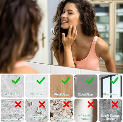20x20 in Glass Wall Mirror for Bathroom Sink, 1Pcs HD Frameless Decorative Wall Mounted Mirror Tile for Bedroom, Vanity, Living Room, Entryway, Over Sink, Door, Home Gym, Wall Decor