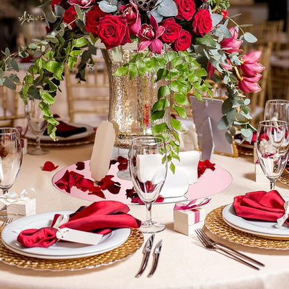 Thyle 12 Pcs 12 Inch Acrylic Round Mirror for Table Centerpieces Circle Mirror Candle Plates for Wall Wedding Table Centerpieces for Christmas Party Decor, Thickness 1 mm (Rose Gold)