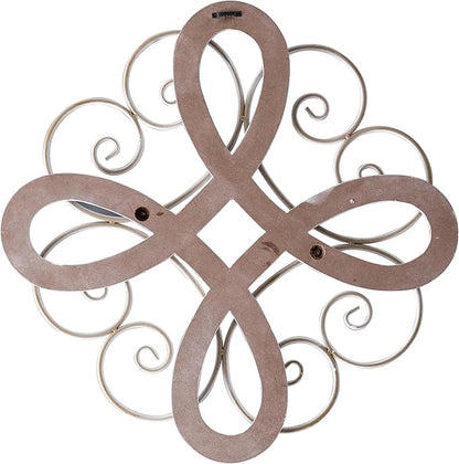 Sintosin Vintage Wrought Iron Wall Decor 22 Inch, Hanging Distressed White Farmhouse Wood and Metal Wall Art Decor, Rustic Medallion Home Wall Decor for Living Room Bedroom Entryway Hallway