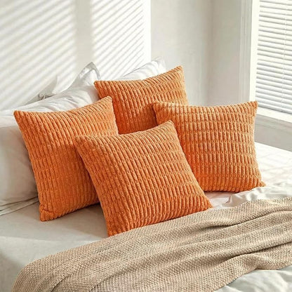 Fancy Homi 4 Packs Decorative Throw Pillow Covers for Living Room Couch Bed, Modern Farmhouse Boho Home Décor Accent Cushion Case, 22" x 22", Orange