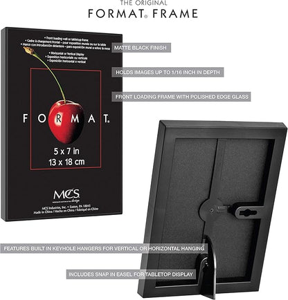 MCS Format 5x7 Picture Frame Black, Gallery Wall Vertical & Horizontal Wall Hanging Small Picture Frame or Tabletop Easel for Photos & Art Prints (12-Pack)