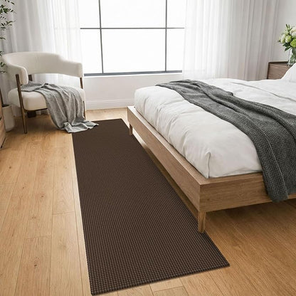 KOZYFLY Cotton Runners for Hallway 2x8, Washable Runner Rug, Woven Non Slip Kitchen Runner, Braided Entryway Rug, Floor Carpet for Foyer, Bedroom, Hall, Brown/Dark Brown