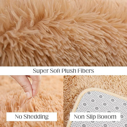 Puremy Luxury Area Rug, 6x9 Rugs for Living Room, Ultra Soft Rugs for Bedroom, Non-Slip Indoor Carpet for Nursery, Kids Room, Playroom, Home Decor, Camel