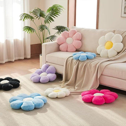 Xuyier Flower Pillow, Decorative Throw Pillow, 14.9“ Cute Daisy Pillow, Aesthetic Fun Decor Pillows for Bed, Flower Shaped Accent Cozy Pillow for Couch