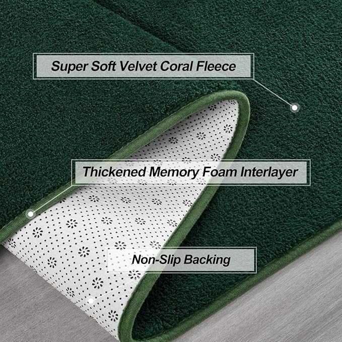 Gifeas Large Ultra Soft Modern Area Rugs for Living Room Bedroom, 5x8 Feet Deep Green Thickened Memory Foam Indoor Solid Minimalist Carpets, Non-Slip Comfy Rug for Boys Girls Nursery Room Home Decor